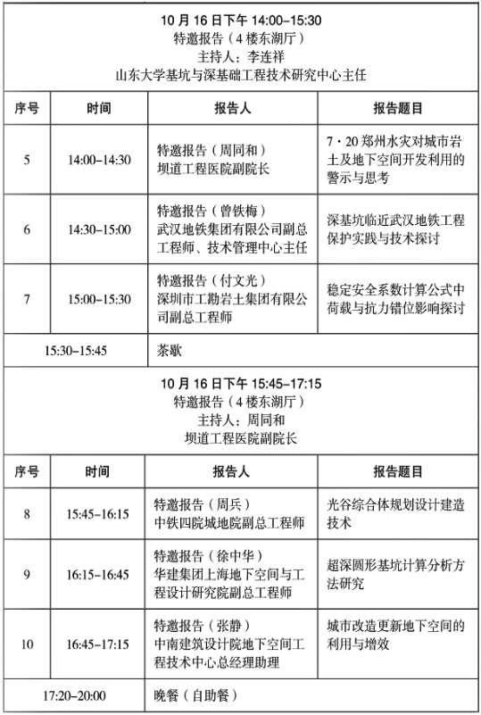 第三屆地下空間開發和巖土工程新技術發展論壇日程
