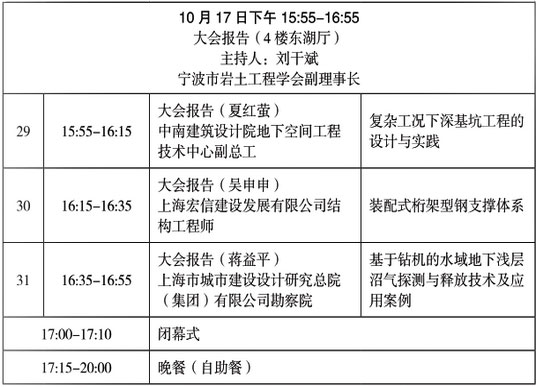 第三屆地下空間開發和巖土工程新技術發展論壇日程